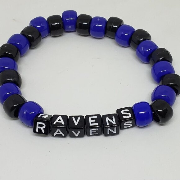 Baltimore Ravens Beaded Sports Bracelet - Picture 1 of 2
